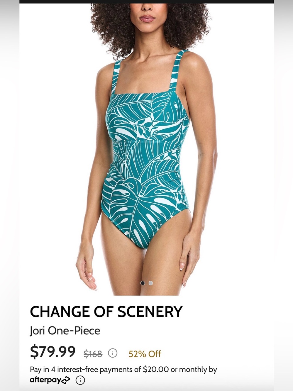 Teal & White Tropical Print One-Piece Swimsuit